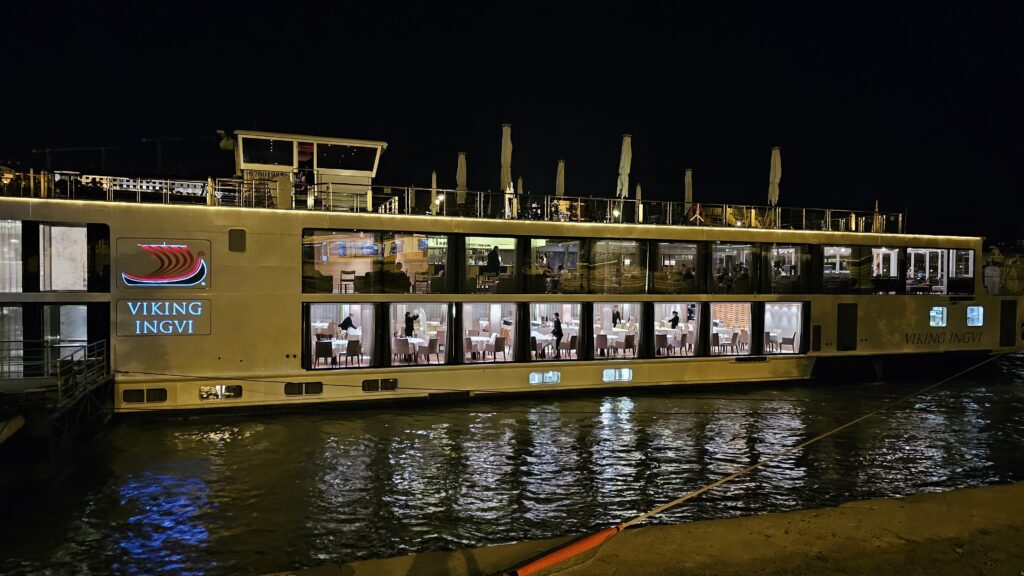 Viking river cruise at night