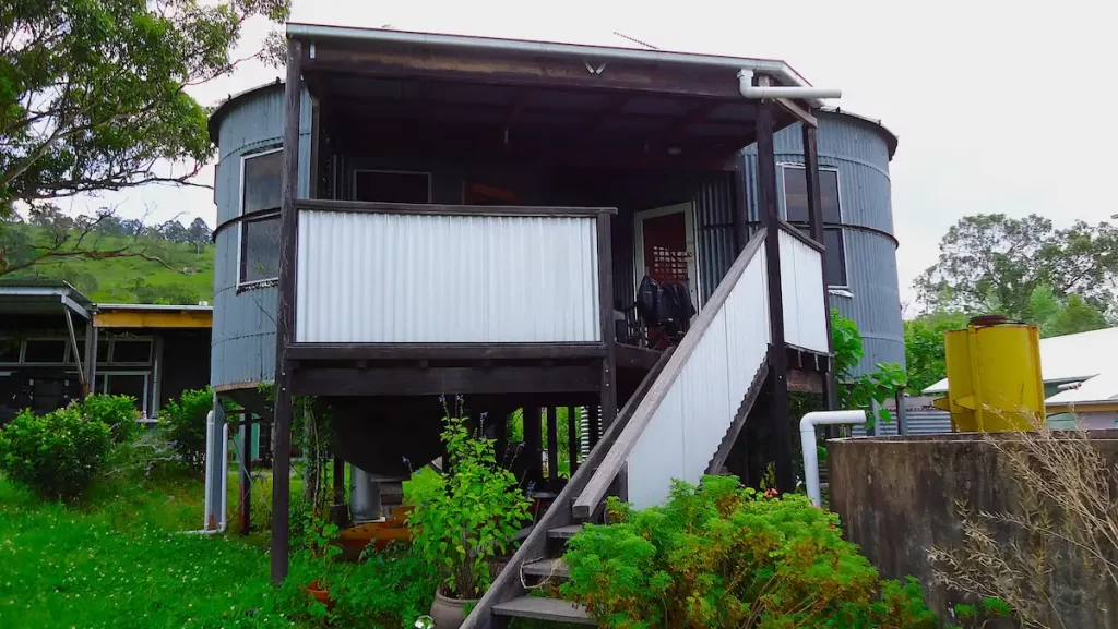 A converted silo on a farm