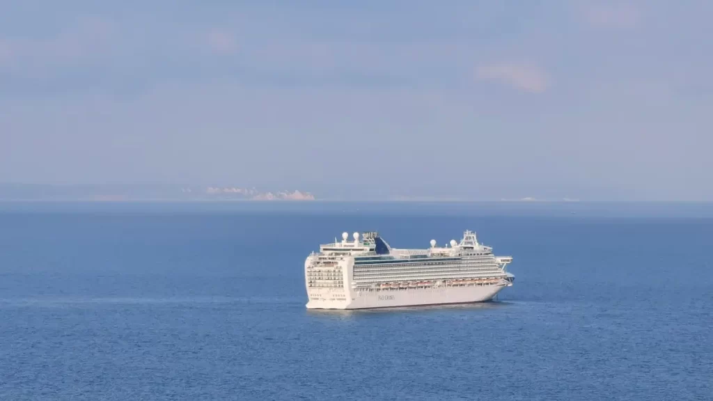 A P&O ferry in the middle of the ocean