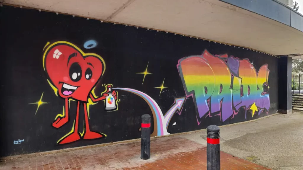 Graffiti depicting the word 'Pride'