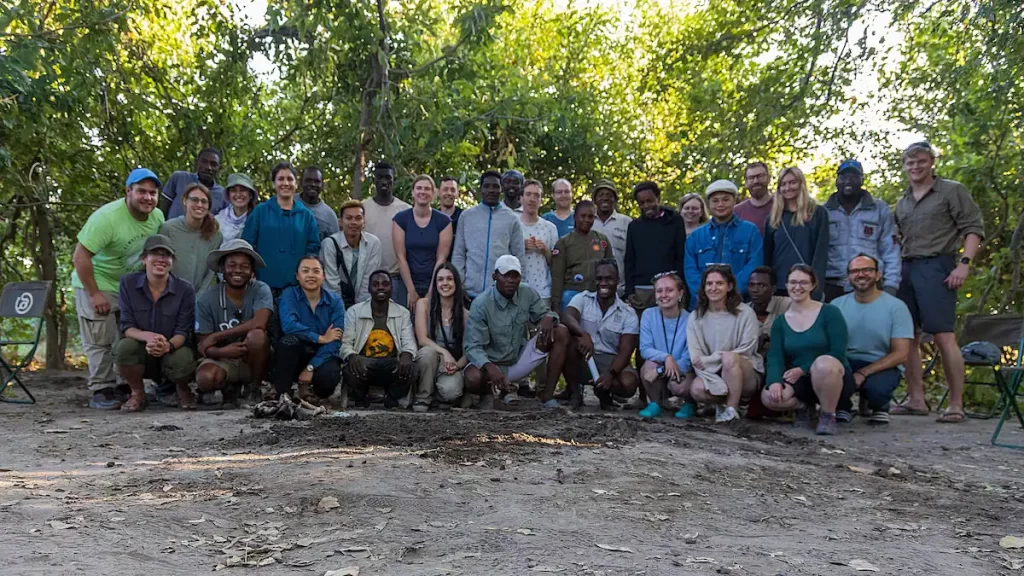 Tour group in Botswana