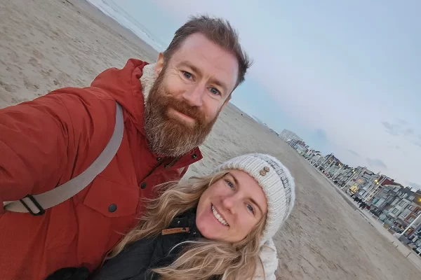 Sue and Jon on Dunkirk beach